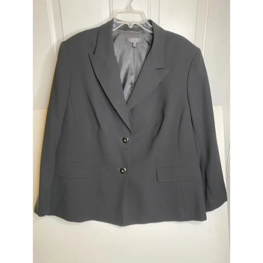 Kasper Women's Blazer Jacket Sz 24‎ Womens Black  Lined